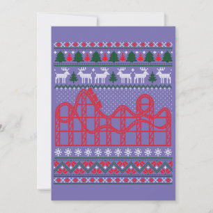 Roller Coaster Scene Ugly Christmas Sweater Invitation