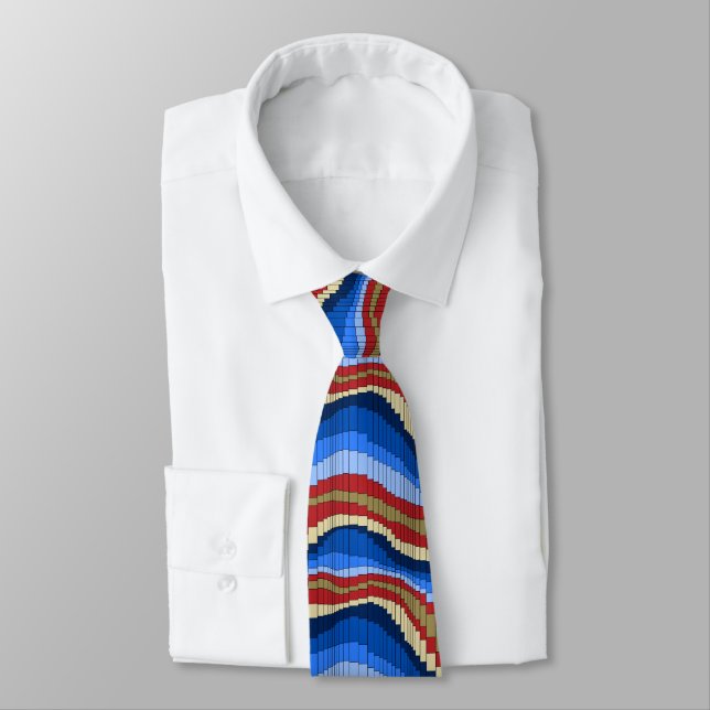 Roller Coaster Striped Two-sided Tie (Tied)