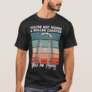 Roller Coaster Theme Park Sunset 70s 80s Amusement T-Shirt