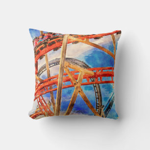 Roller coaster Throw Pillow