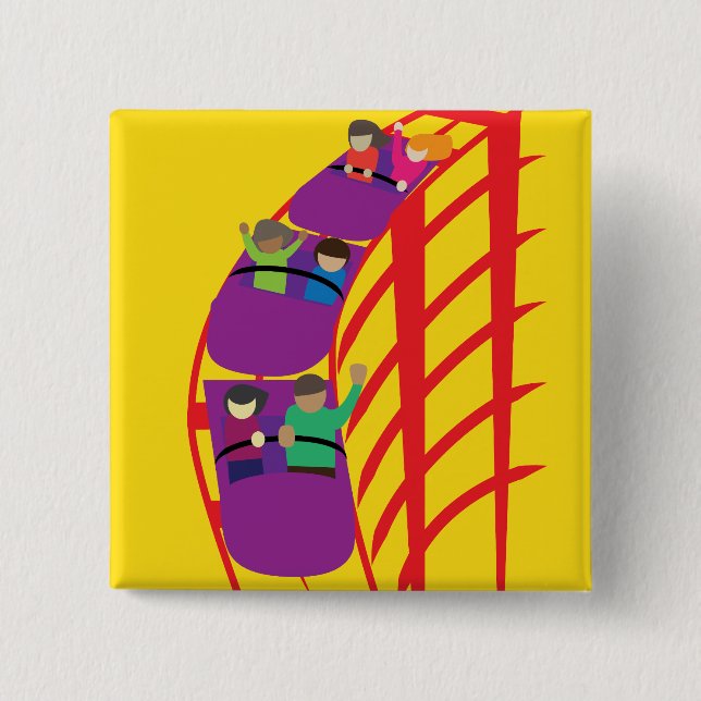 Roller Coaster Upclose 15 Cm Square Badge (Front)