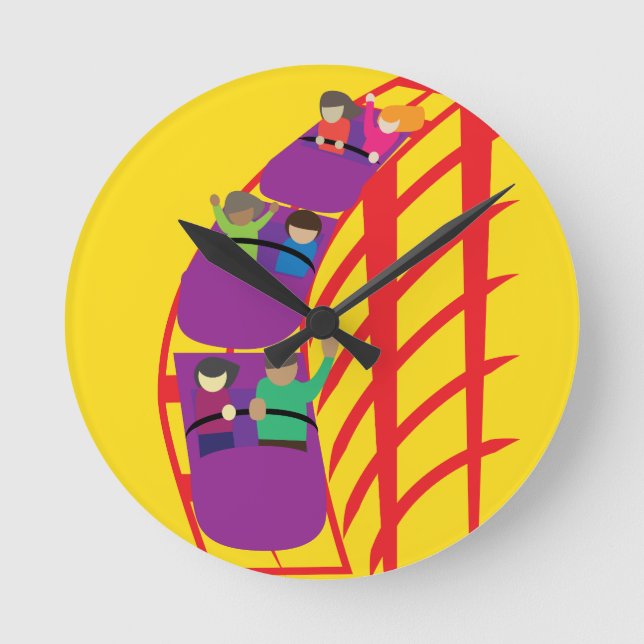 Roller Coaster Upclose Round Clock (Front)