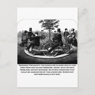 Roller Coaster Warning Postcard