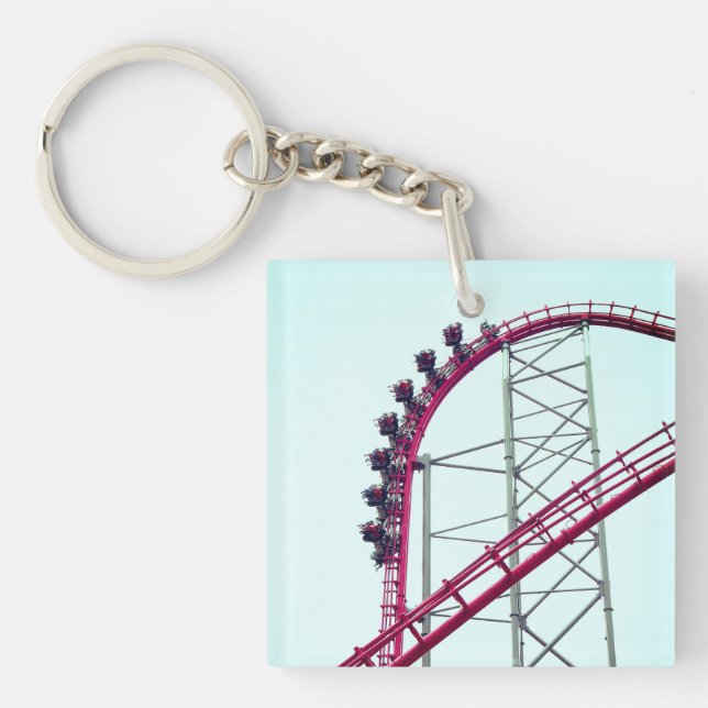 Roller Coaster X2 Six Flags Magic Mountain Key Ring (Front)