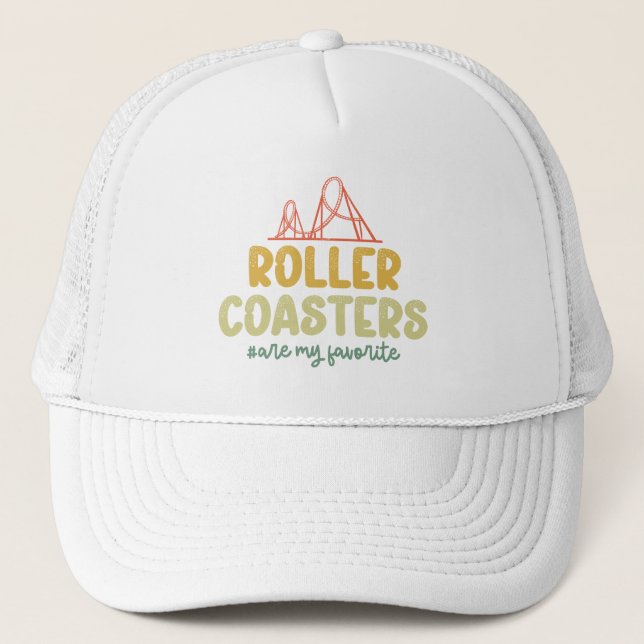Roller Coasters Are My Favourite Adventure Park Fu Trucker Hat (Front)