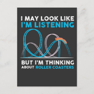 Roller Coasters - theme park Design Postcard