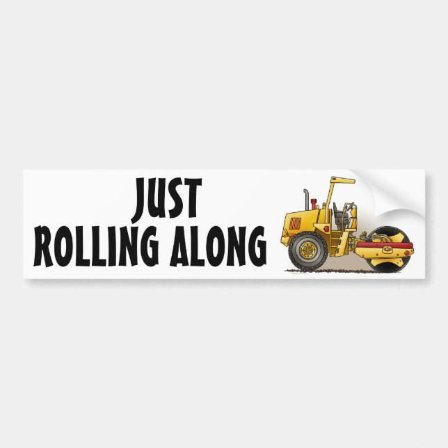 Roller Construction Bumper Sticker Rolling (Front)