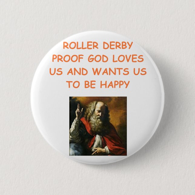 roller derby 6 cm round badge (Front)