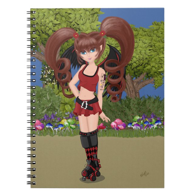 Roller Derby Anime Fairy Skating Notebook (Front)