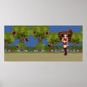 Roller Derby Anime Fairy Skating Poster