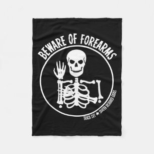Roller Derby Beware of Forearms Halloween Skeleton Fleece Blanket