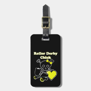 Roller Derby Chick (Yellow) Luggage Tag
