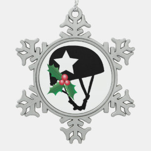 Roller Derby Christmas, Roller Skating Snowflake Pewter Christmas Ornament