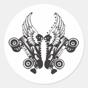 roller derby classic round sticker