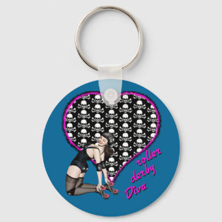 roller derby Diva Key Ring