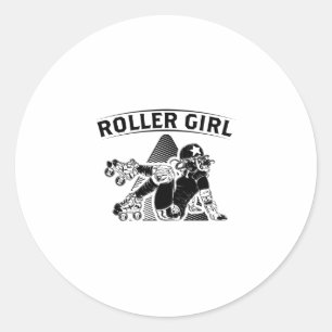 Roller Derby Girl   Inline Skater Gift Ideas Classic Round Sticker