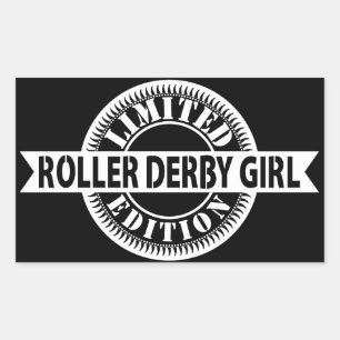 Roller Derby Girl Limited Edition, Skating Design Rectangular Sticker