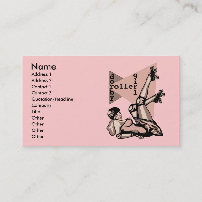 roller derby girl pin up business card (Front)