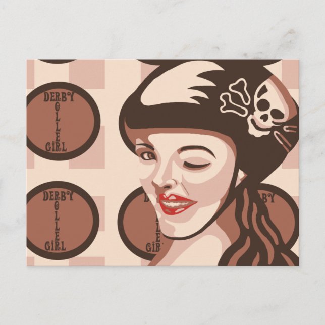 roller derby girl postcard (Front)
