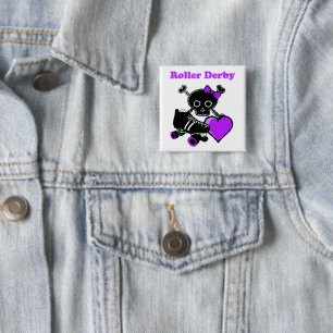 Roller Derby Heart (Purple) 15 Cm Square Badge