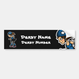Roller Derby Jammer Customisable Bumper Sticker