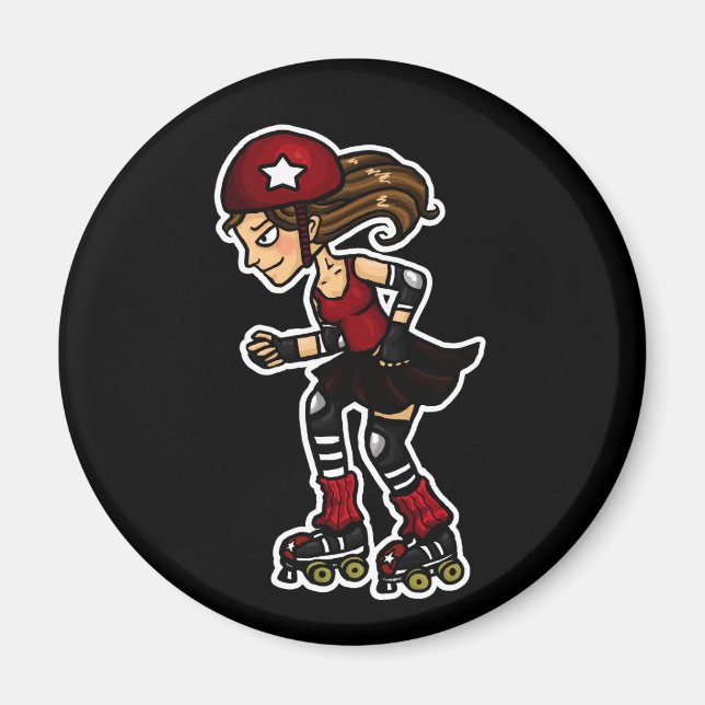Roller Derby Jammer red Magnet (Front)