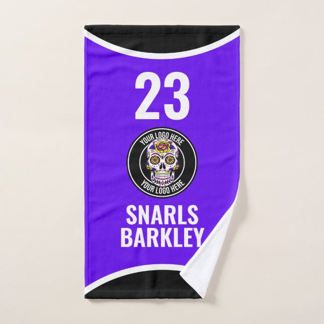 Roller Derby Logo Purple Black Team Name Uniform Hand Towel (Hand Towel)