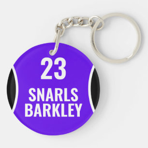 Roller Derby Logo Purple Black Team Name Uniform Key Ring