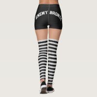 Roller Derby Name Black Shorts Striped Socks