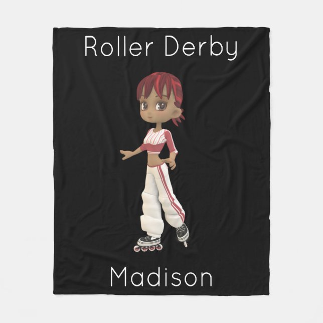 Roller Derby Personalised Fleece Blanket (Front)