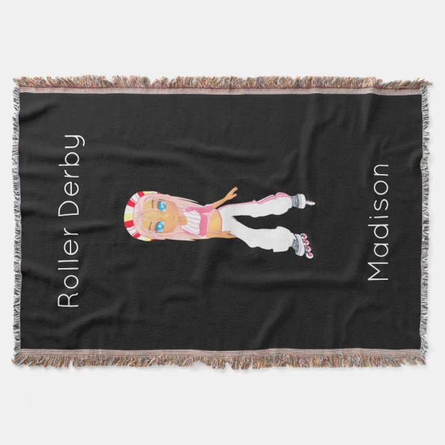 Roller Derby Personalised Throw Blanket (Front)