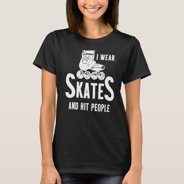 Roller Derby Player Skates Skating Team  3 T-Shirt (Front)