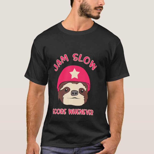 Roller Derby Player Slow Skating Team T-Shirt (Front)