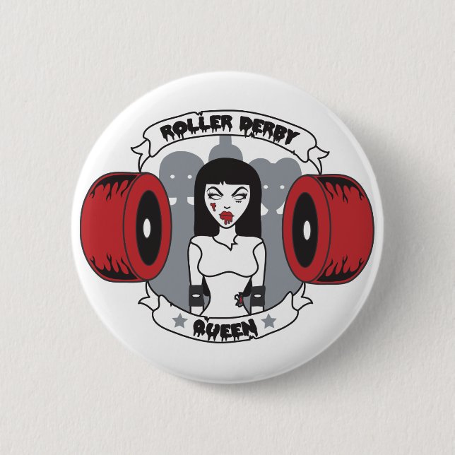 Roller Derby Queen 6 Cm Round Badge (Front)