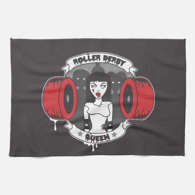 Roller Derby Queen Tea Towel (Horizontal)