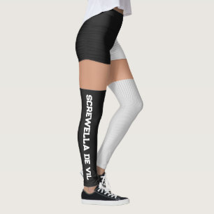 Roller Derby Red White Booty Shorts Socks Name Leggings