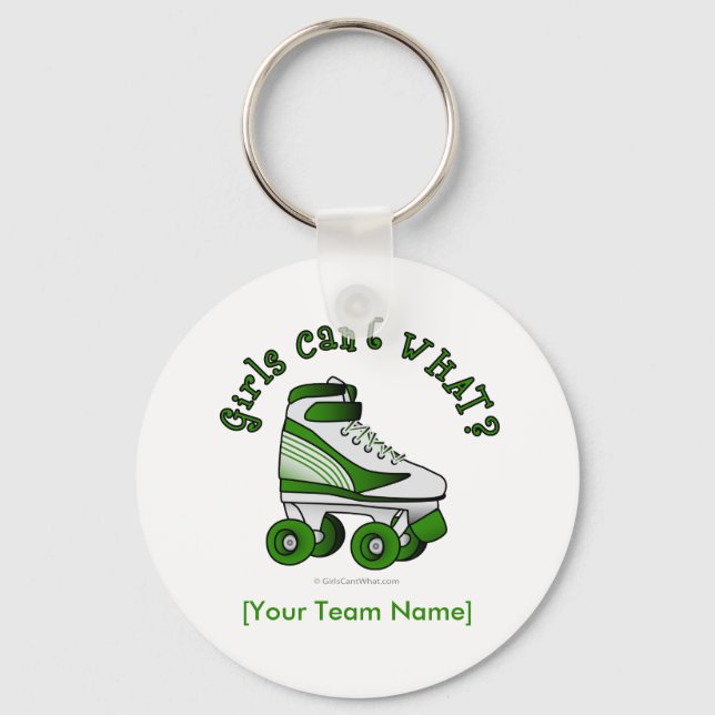 Roller Derby Skate - Green Key Ring (Front)