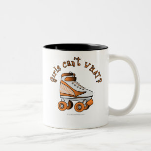 Roller Derby Skate - Orange Two-Tone Coffee Mug
