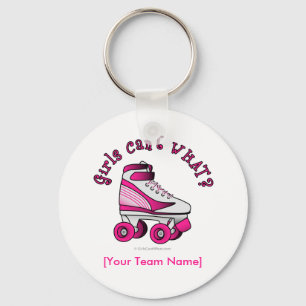 Roller Derby Skate - Pink Key Ring