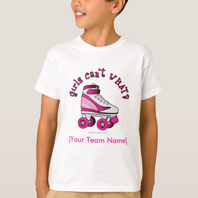 Roller Derby Skate - Pink T-Shirt (Front)