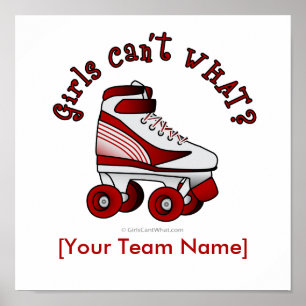 Roller Derby Skate - Red Poster