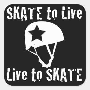 Roller Derby, Skate to Live Live to Skate, Jammer Square Sticker