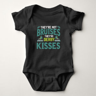 Roller Derby Skater Skating Bruises Stunt Kisses Baby Bodysuit