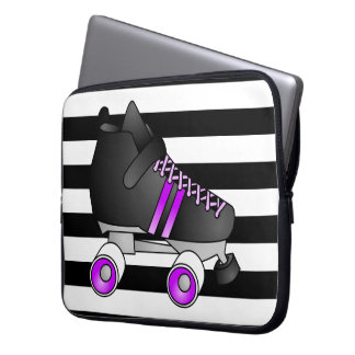 Roller Derby Skates Black and Purple Laptop Sleeve