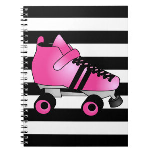 Roller Derby Skates Pink and Black Notebook