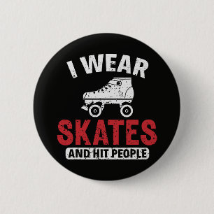 Roller Derby Skating Skate Skater 6 Cm Round Badge