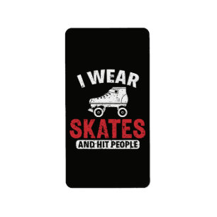 Roller Derby Skating Skate Skater Label