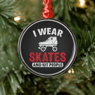 Roller Derby Skating Skate Skater Metal Ornament