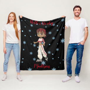 Roller Derby Snowflake Fleece Blanket
