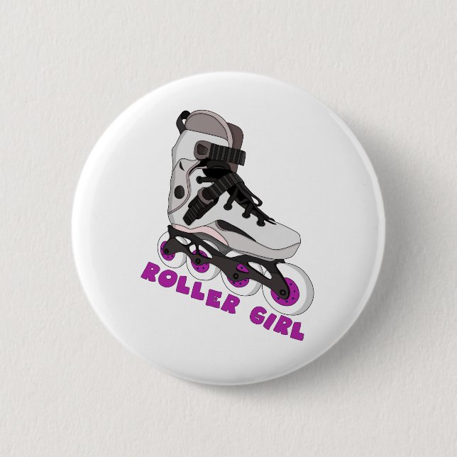 Roller Girl 6 Cm Round Badge (Front)